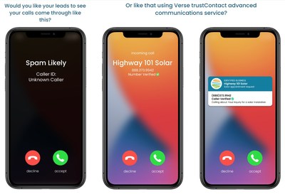 Verified caller vs Spam likely