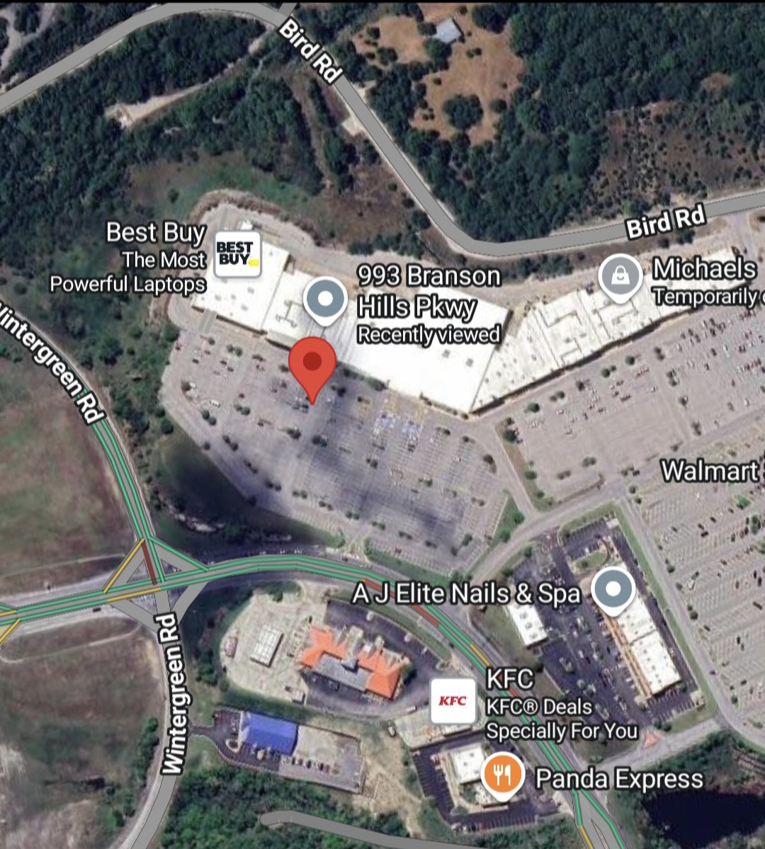 Map showing the coat drive site in Branson, MO.